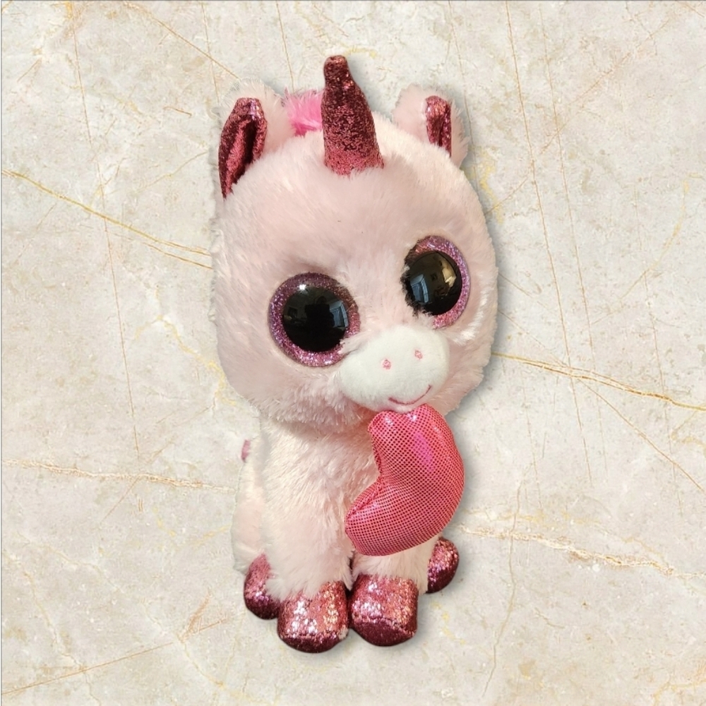 Plush Unicorn Toy with Pink Accents